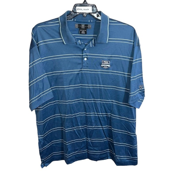 Nike Golf Polo Shirt Men’s Size XXL Blue White PGA Championship Hazeltine 2002 - Picture 1 of 6